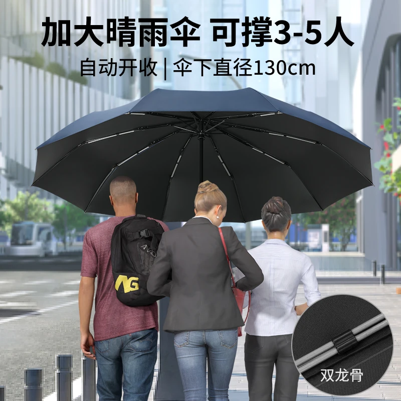 全自动超大折叠雨伞防暴雨伞加大加厚加固三人晴雨两用防晒遮阳伞