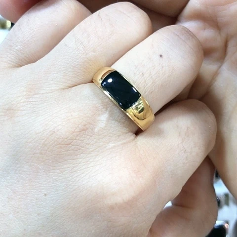 翡翠戒指18K金镶嵌缅甸天然A货翡翠