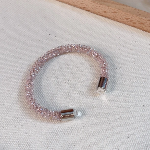 非金属合成锆石手镯 N030气质轻奢施家砂糖闪钻手镯