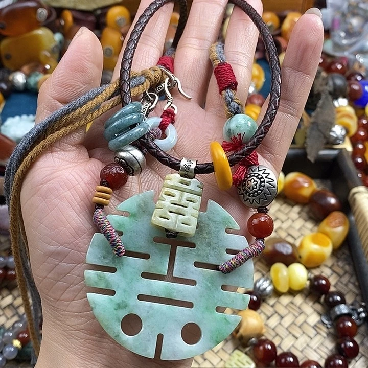 翡翠未镶嵌项链寳**人项链