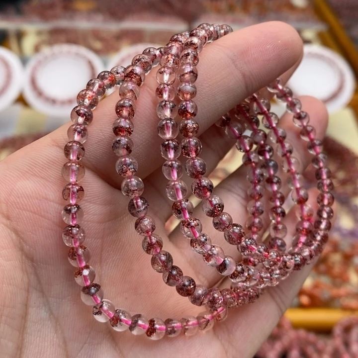 水晶手串未镶嵌聚宝盆金草莓 多样性发一