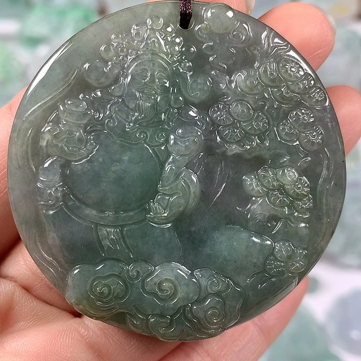 翡翠未镶嵌颈饰山水财神爷福利