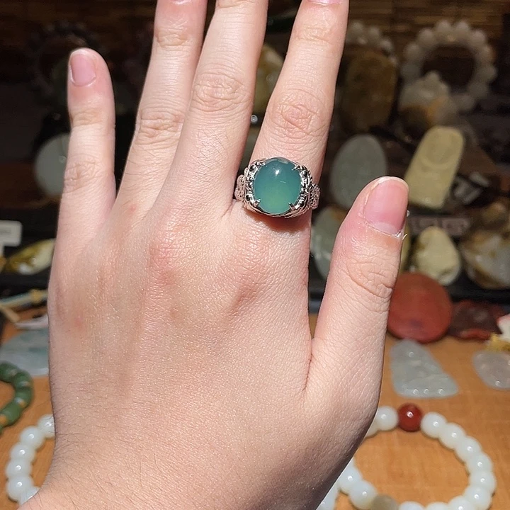 颈饰银S925镶嵌翡翠ybh戒指