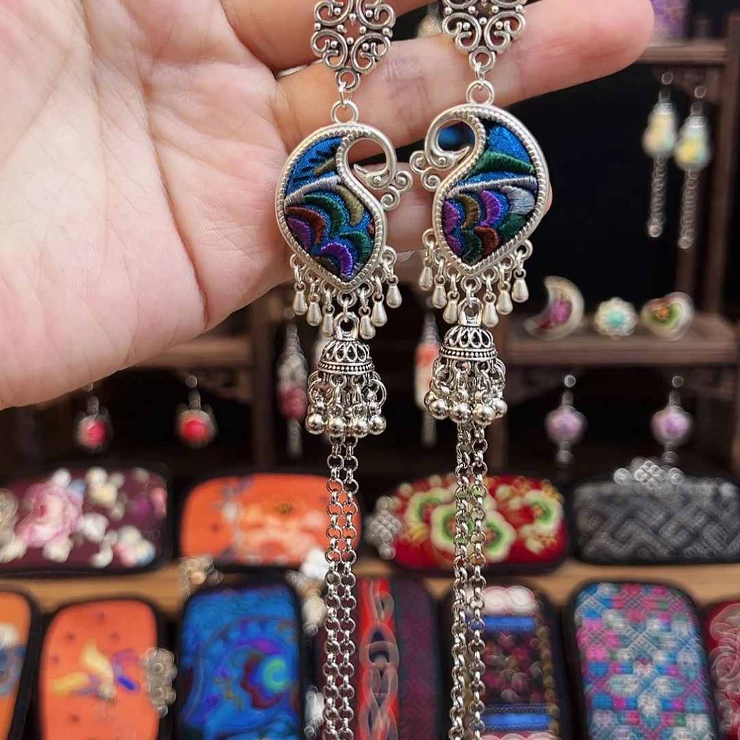 黄铜925银布艺手工刺绣