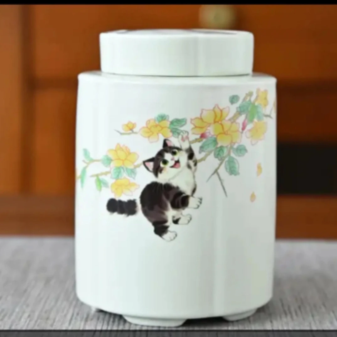 汝窑陶瓷小罐密封罐茶叶罐中式储茶罐一罐多用