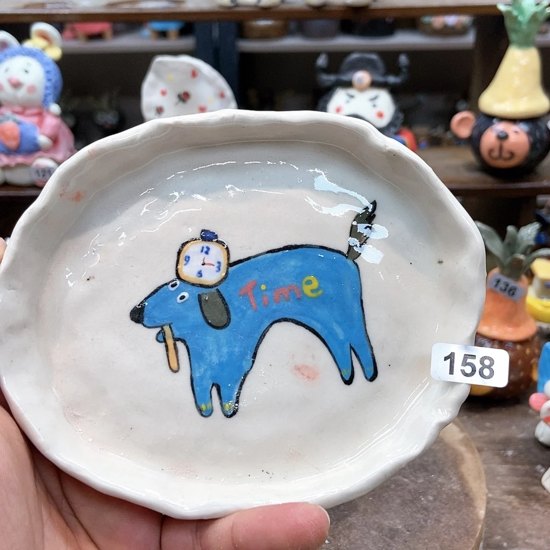 摆件直播间手工抽象陶瓷摆件158