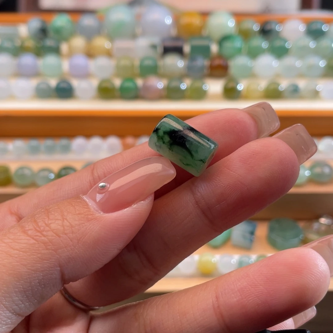 未镶嵌定制翡翠天然缅甸翡翠a货特色桶珠13.5-8.9