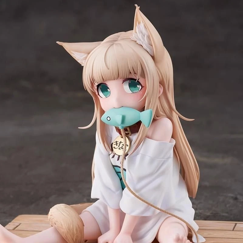 美少女优质坐姿黄豆粉猫娘手办动漫模型二次元桌面机箱摆件玩具