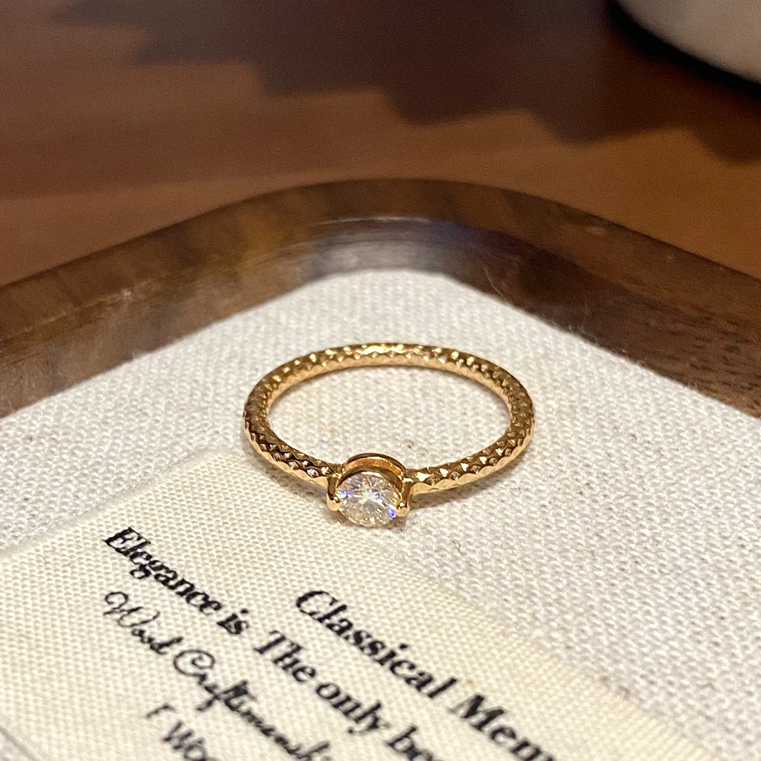 925银合成锆石戒指 【单钻麻花】气质轻奢时尚百搭简约戒指A1569