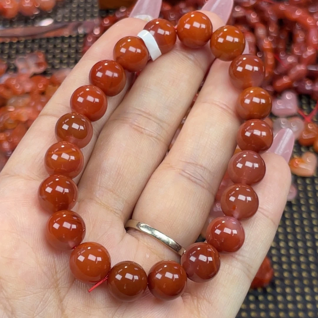 南红玛瑙未镶嵌配饰单圈10mm+