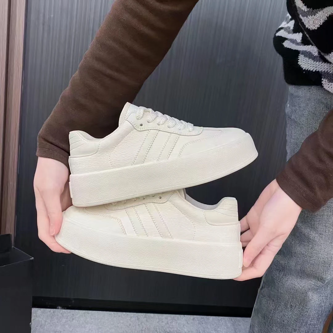 F008真皮厚底增高新款百搭德训鞋新款春爆款软底板鞋休闲女鞋A10