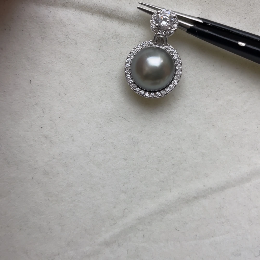 海水珍珠吊坠(不含链)银S925镶嵌