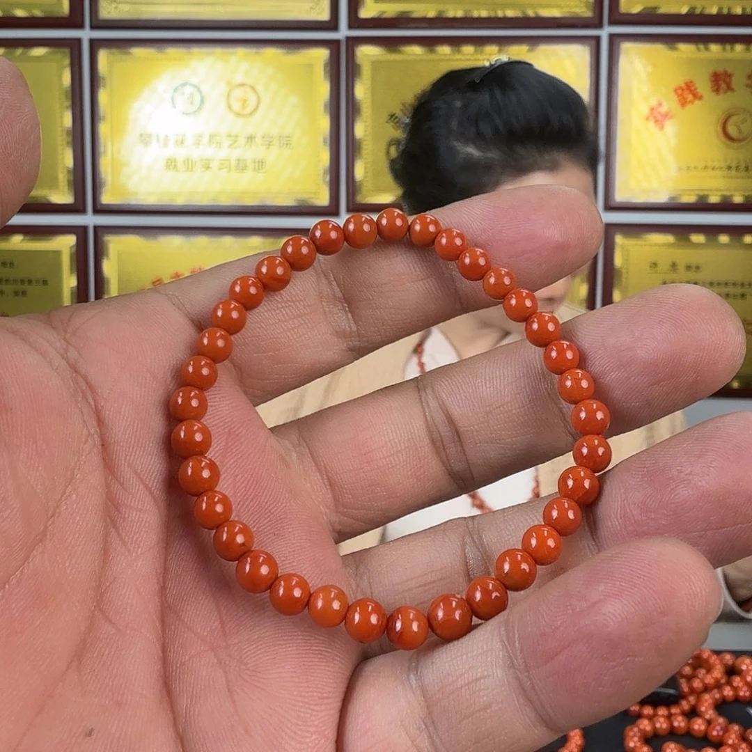 南红玛瑙未镶嵌手串单圈手串