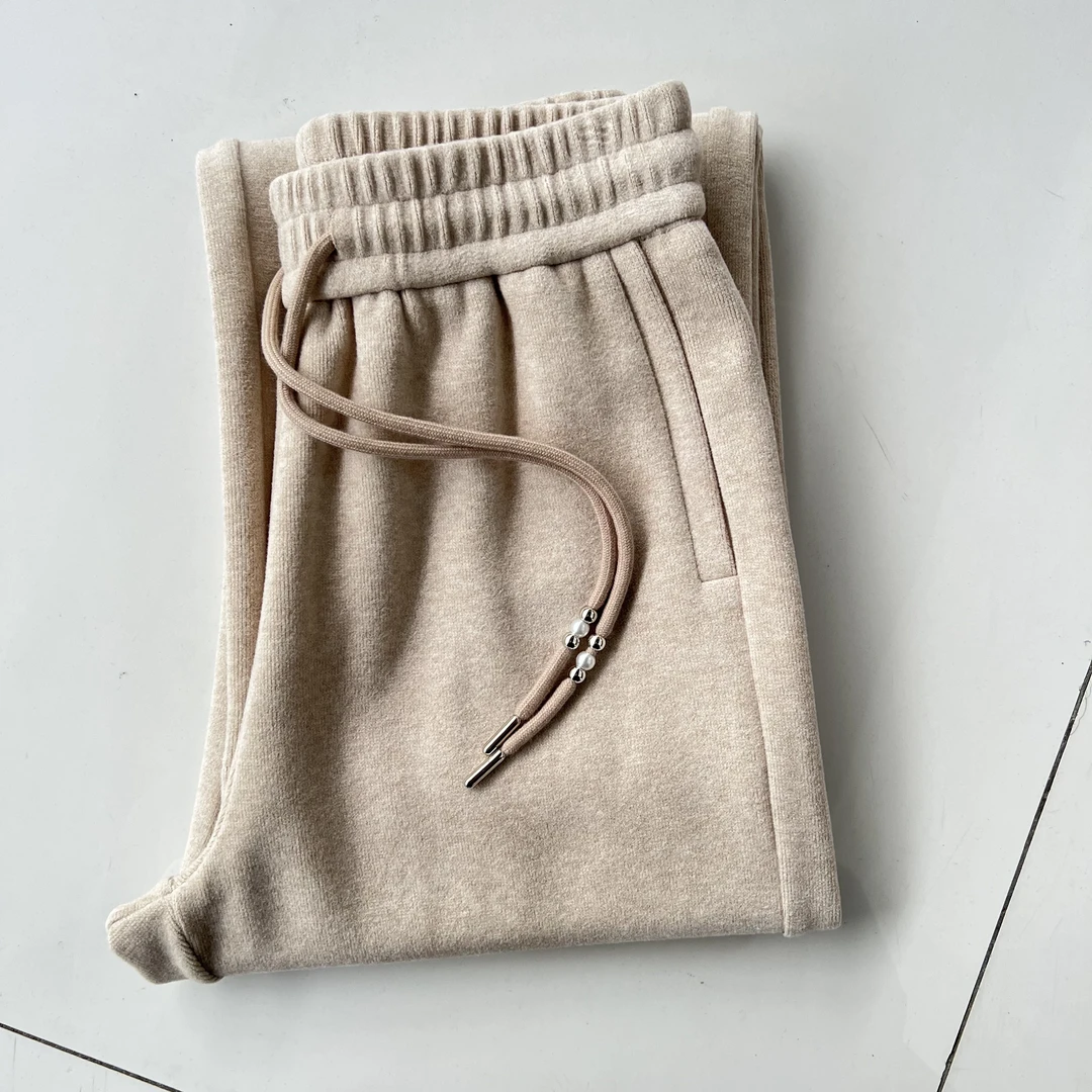 早春窄版直筒裤女春款保暖中高腰显瘦宽松休闲窄版直筒裤