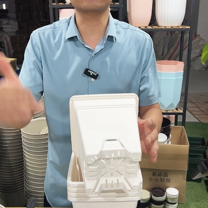 正品方形160口16高18白色带托5只