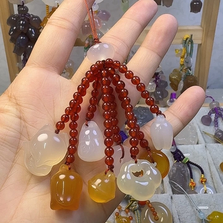 手机挂件，红色款流苏多宝