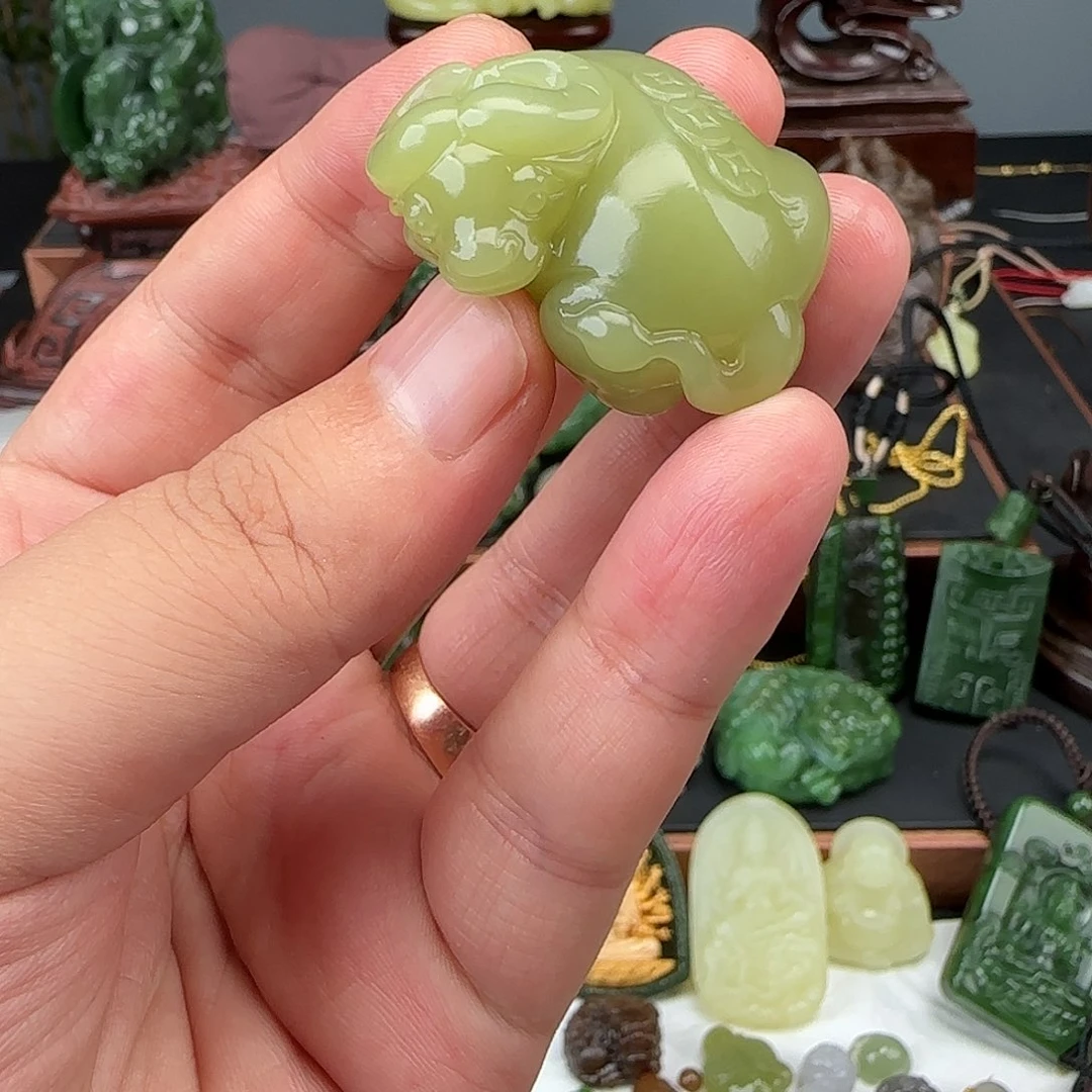 和田玉未镶嵌挂件晓*