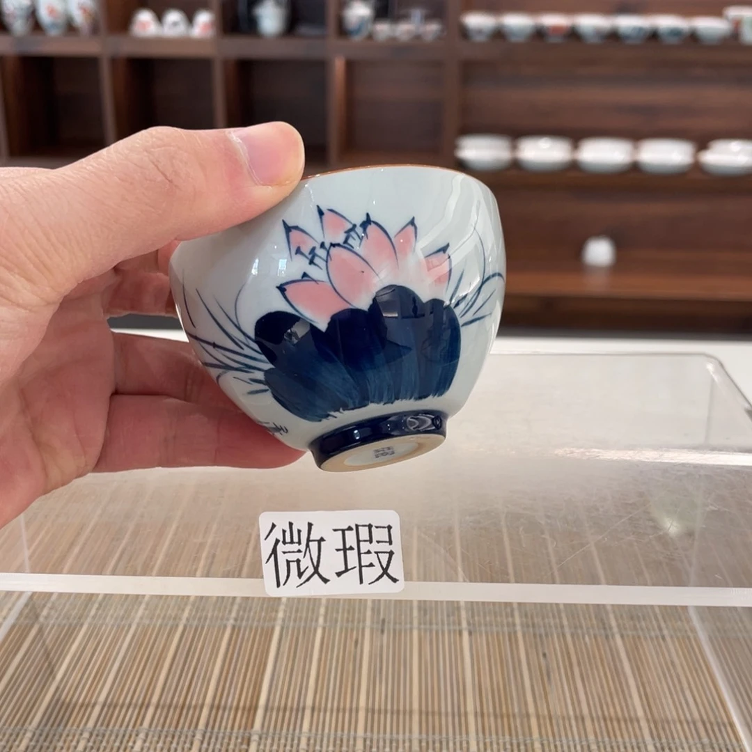 釉下手绘茶具微瑕