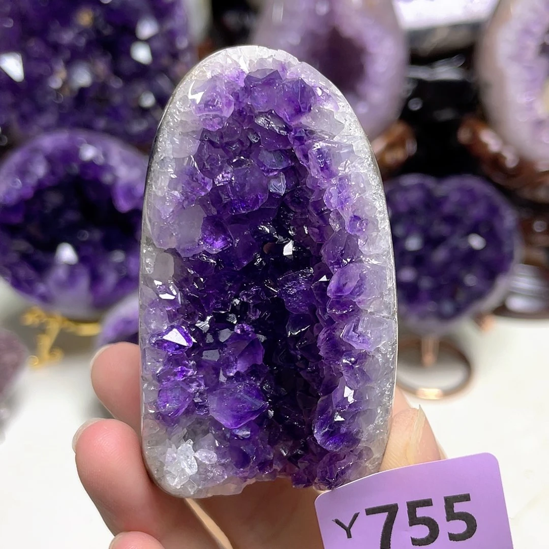 摆件紫晶未镶嵌晶震