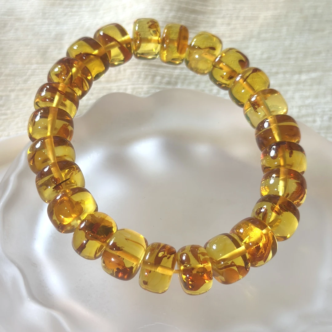 美创珠宝天然原矿琥珀俄罗斯花珀11+/12+老型手串