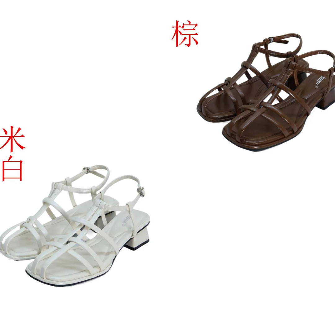 IEF/爱依服2025新款夏季女方头粗跟凉鞋6307-2531-