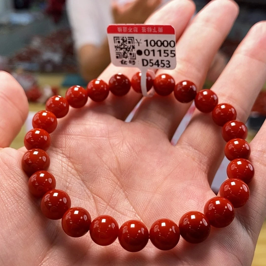 【小刘南红】保山南红（锦红典藏）圆珠单圈8mm     多样性发一