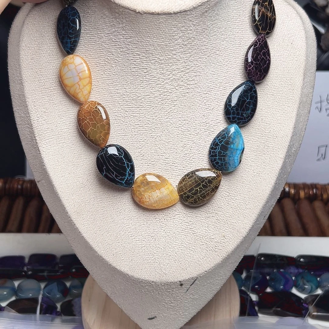 玛瑙/玉髓合金珠宝半成品h98 18m 炫酷皮纹玛瑙一条