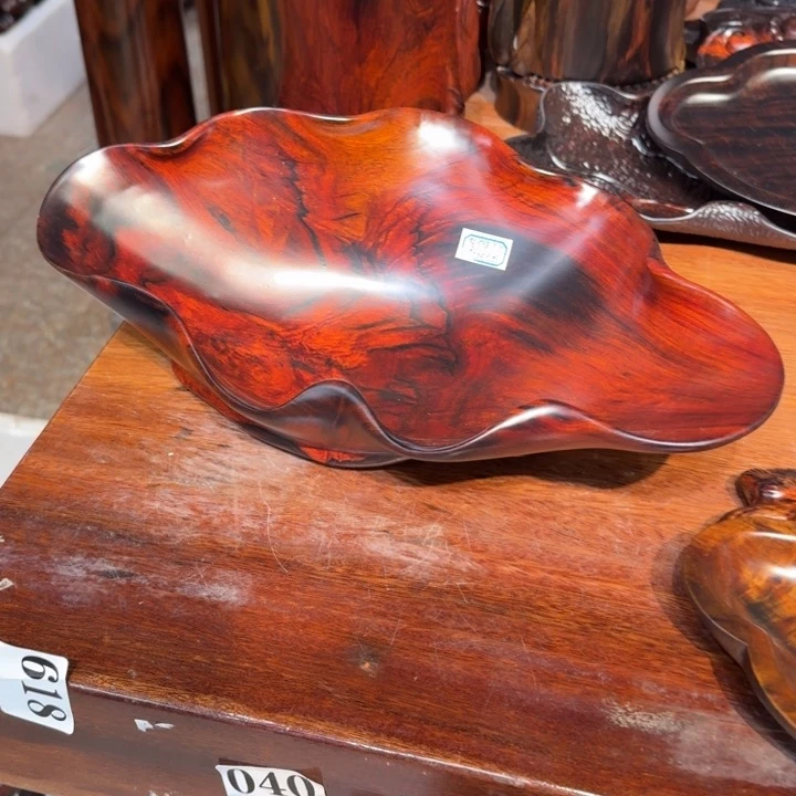 交趾黄檀（大红酸枝）清*✨酸枝随形果盆