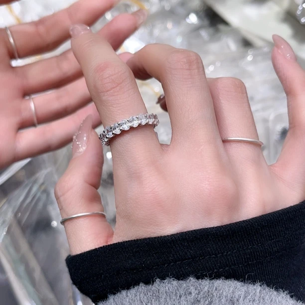 非金属亚克力戒指 S680满镶排闪亮戒指