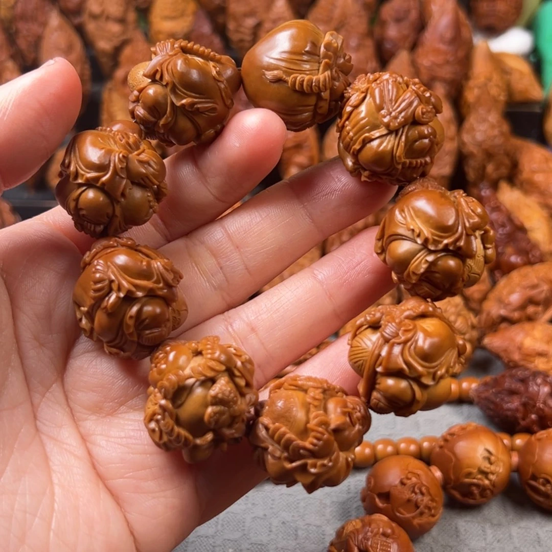 入***员橄榄核手串/手链核雕