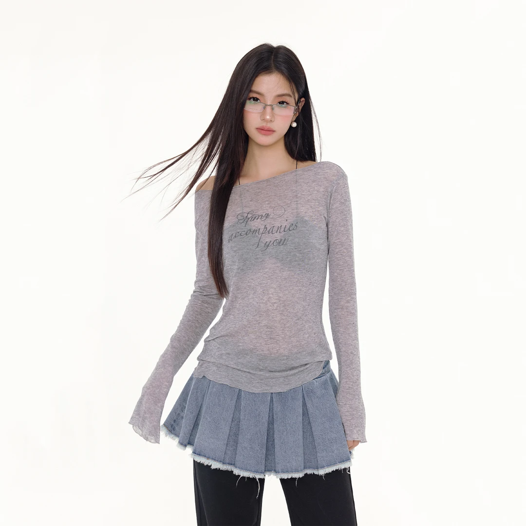 FPMZ【官方】基础logo字母宽松印花防晒长袖打底衫夏季薄款空调衫