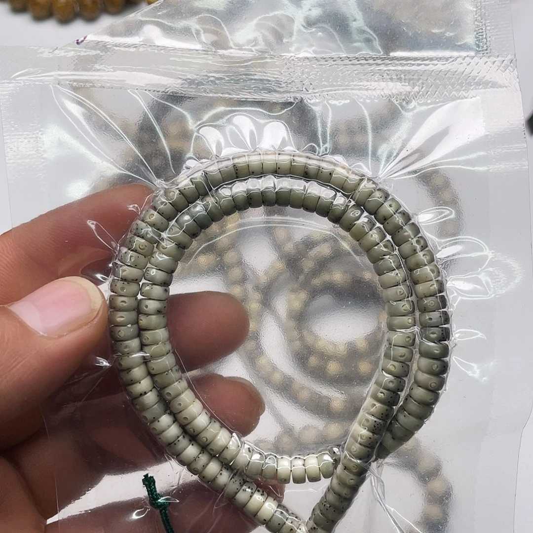 把件星月菩提石玉料3x6药片108