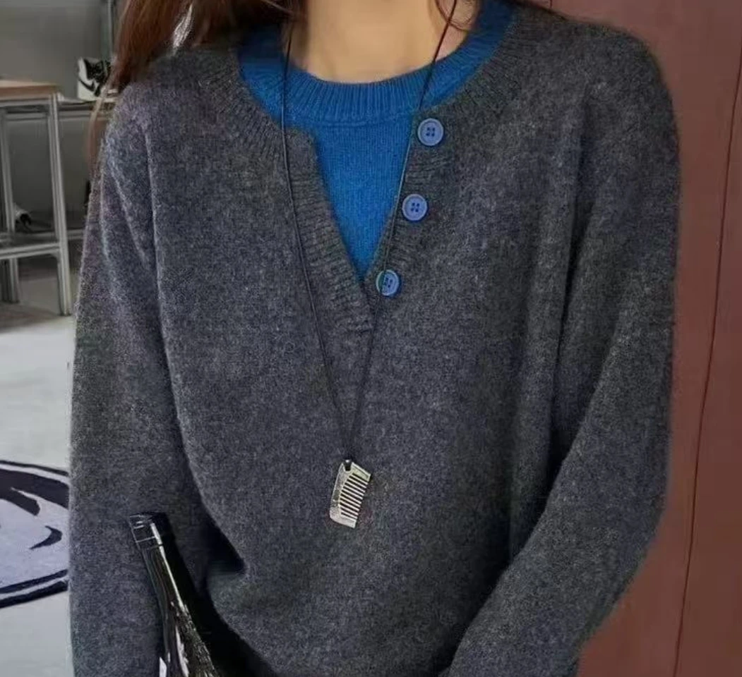 女士假二件针织小衫69377 -  A119