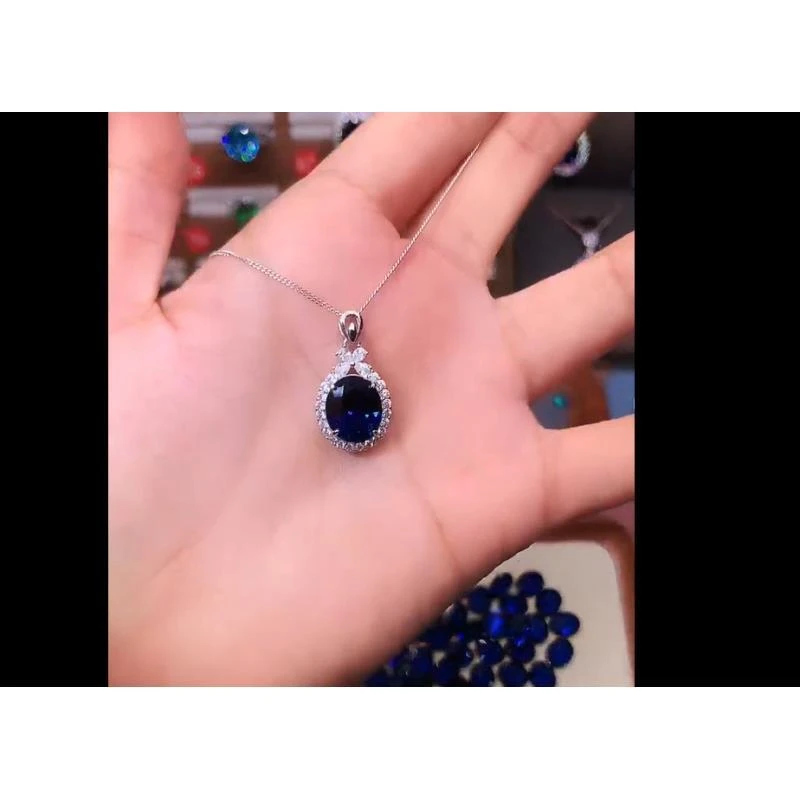 典藏轻奢-精切高品质皇家蓝宝吊坠02110