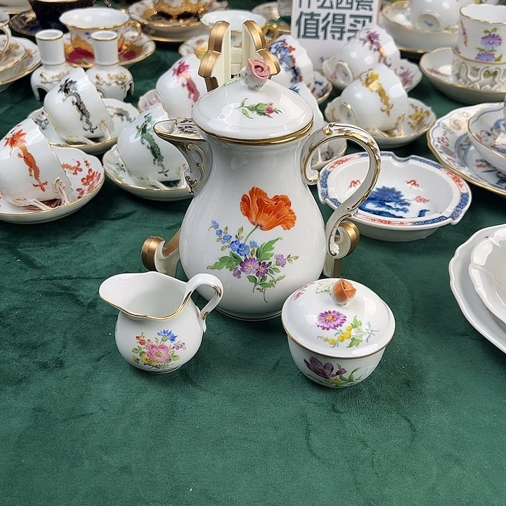 瓷片梅森二等多花摩卡壶糖奶壶旋钮修复