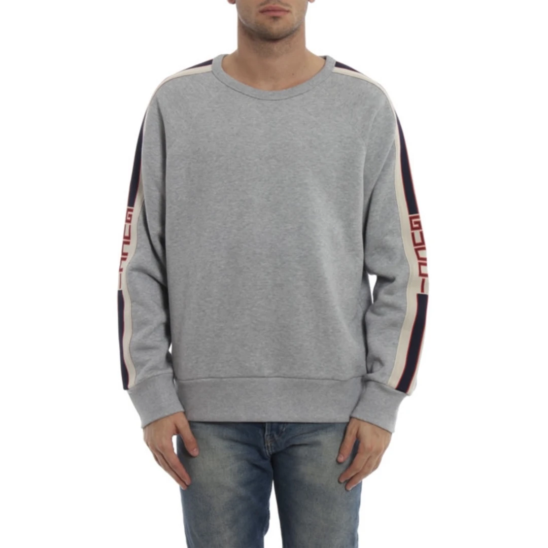 95新 GUCCI/古驰 4556/GUCCI 灰色Logo刺绣长袖卫衣/XXL码/98新