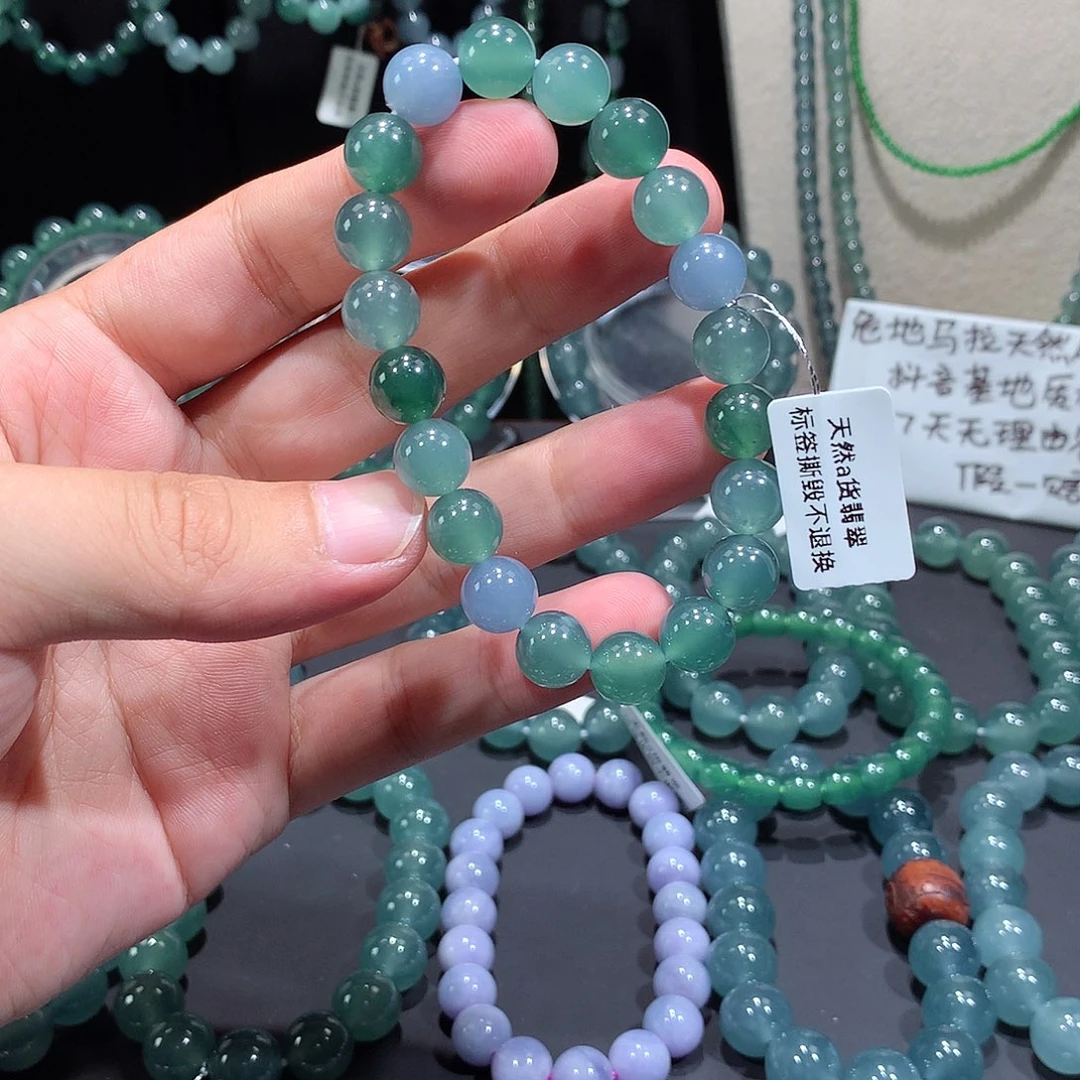 未镶嵌手串翡翠天然a货翡翠手串9.8