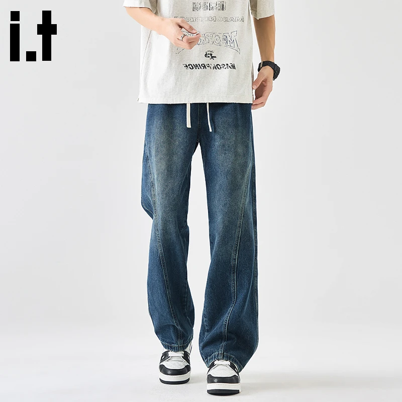 i.t:CHOCOOLATE美式高街牛仔裤男2025秋冬新款潮牌宽松阔腿直筒裤