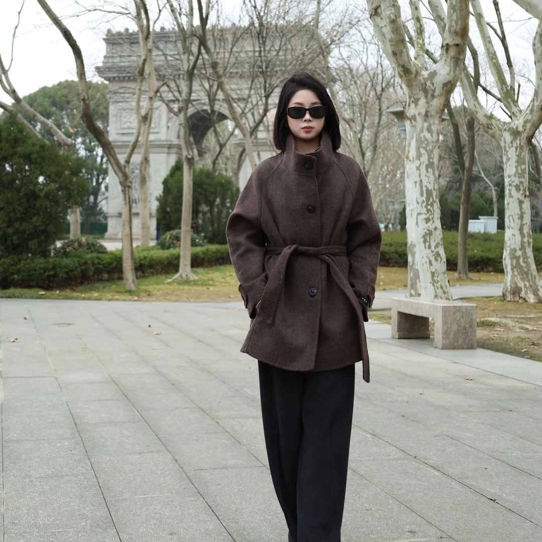 【RUIRUI】2025春季新款立领时尚大衣休闲设计师百搭短款