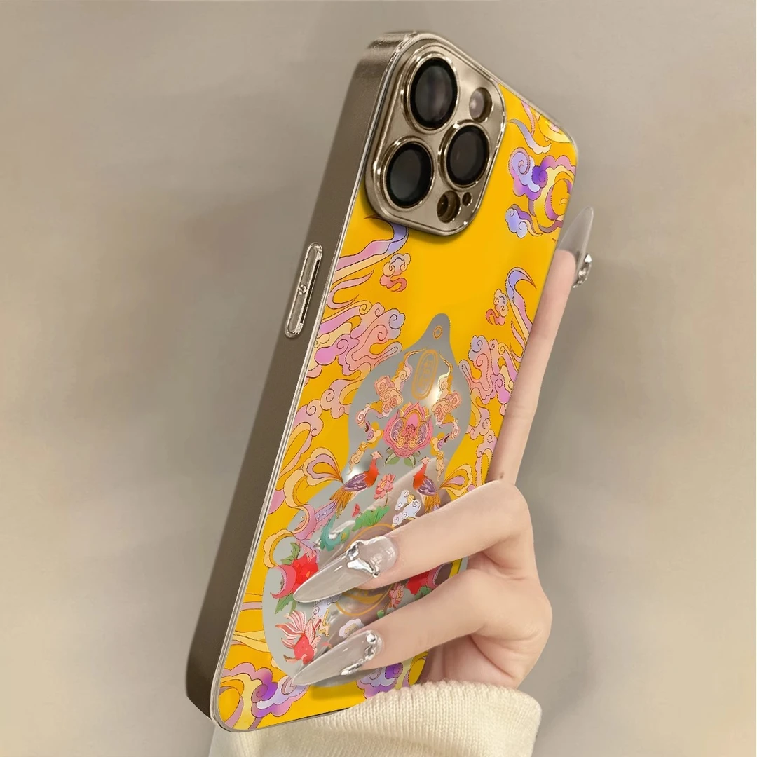 幸运葫芦苹果17promax手机壳16pro电镀镜面适用iphone15plus创意