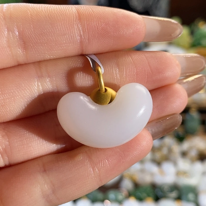 【闪购商品】和田玉吊坠18K金镶嵌