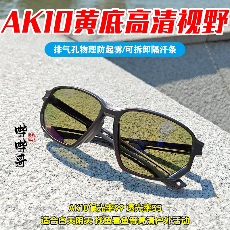 AK10偏光镜黄底蓝膜AK12找鱼户外路亚AK11钓鱼AK15茶底红膜偏光镜