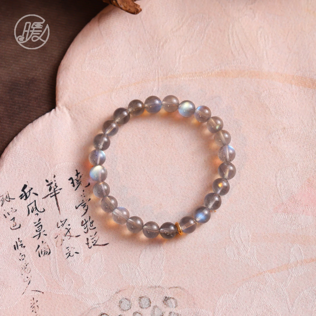 Nuanyan/暖言单圈长石手串7mm搭配环形配件手链D3297多样性发一