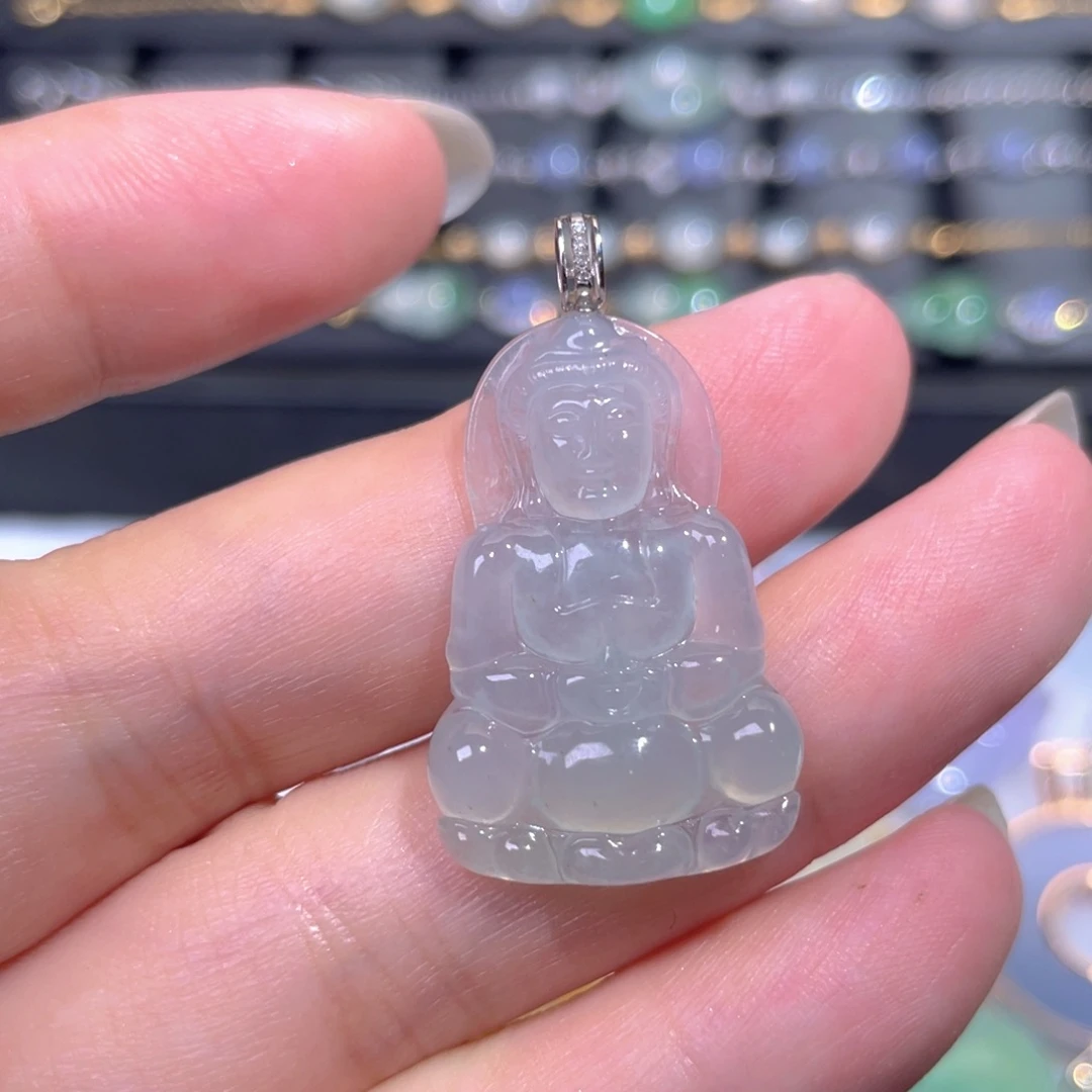 颈饰18K金镶嵌翡翠翡翠