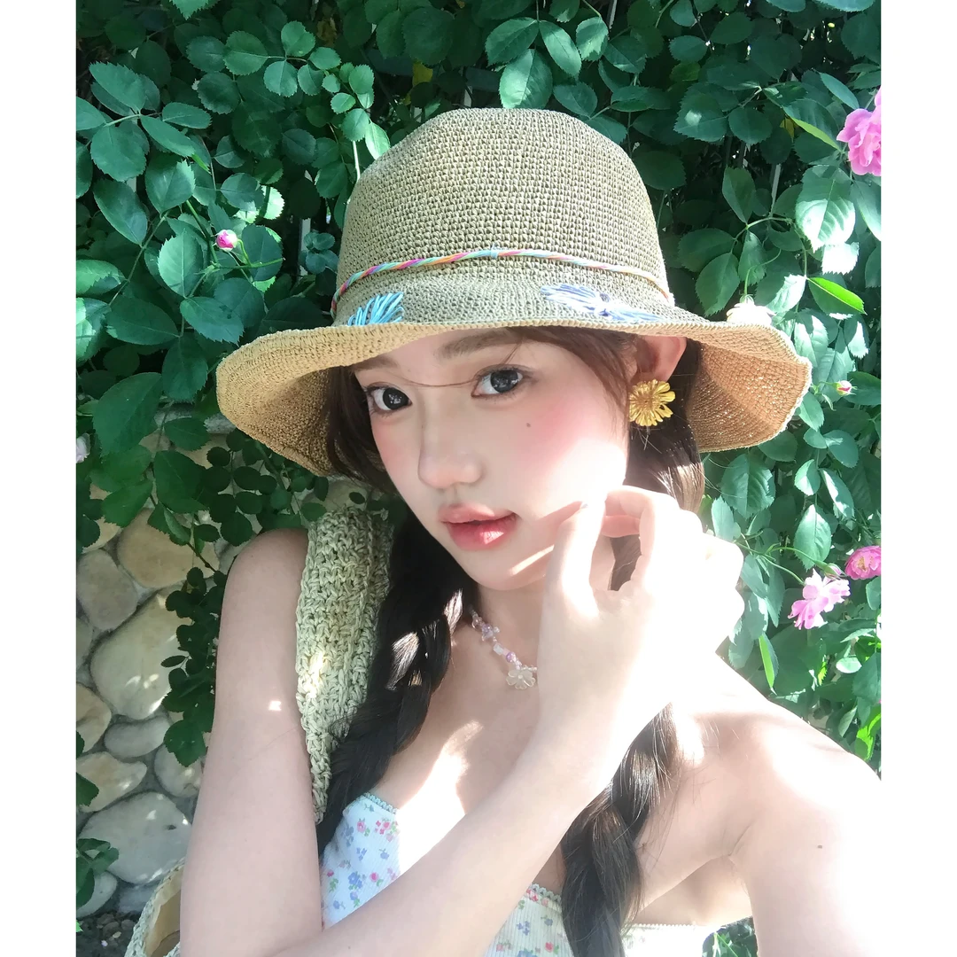 狗狗公园 | 彩色针织草帽春夏复古百搭民族风度假渔夫帽显脸小