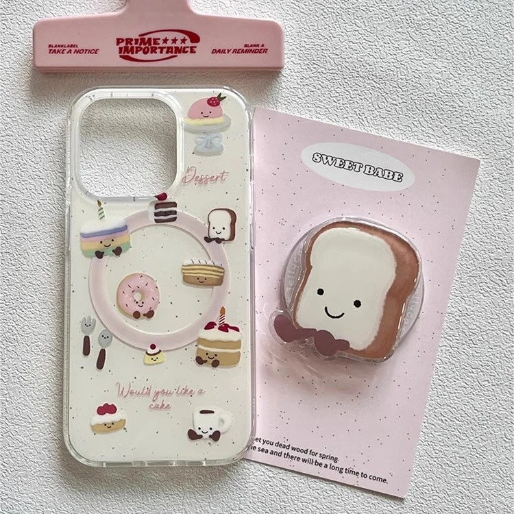 imd大孔磁吸粉色小蛋糕适用iPhone16苹果15ProMax/14/13手机壳