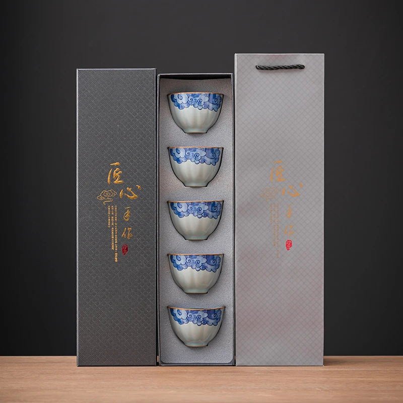 高档陶瓷茶杯子主人杯功夫茶具官窑单杯个人专用品茗杯杯子带礼盒