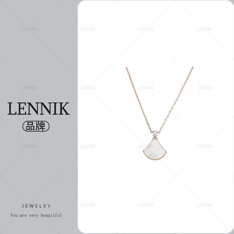合金项链 lennik/lennik-JL轻奢经典时尚百搭无钻白贝小裙子项链