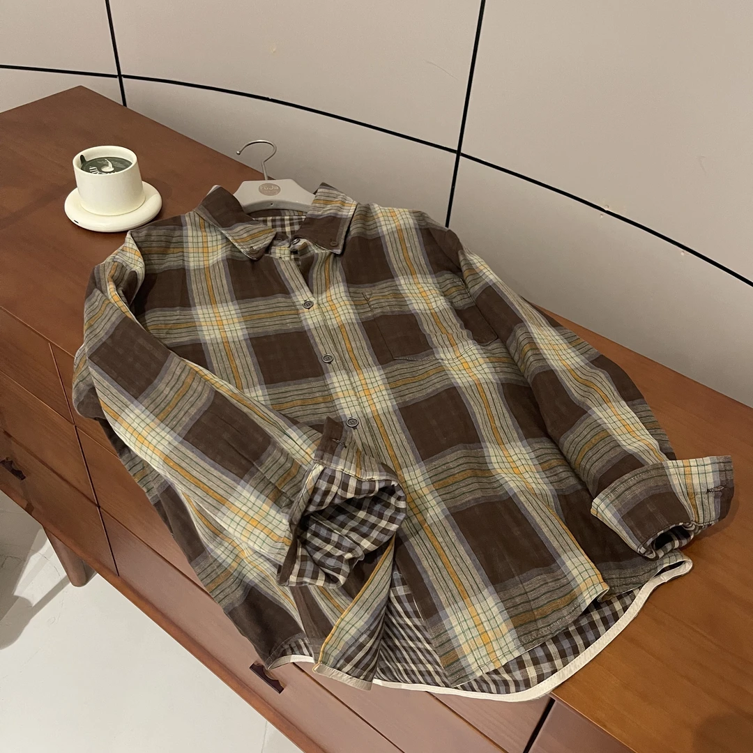 FUJIA STYLE新款气质休闲韩版简约格纹衬衫25W335