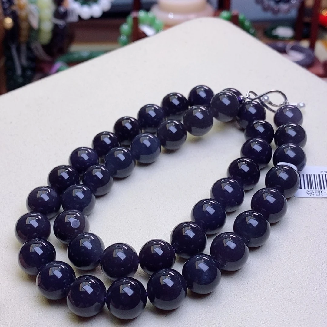 和田玉未镶嵌挂件浓烟紫银镶妈妈链12MM